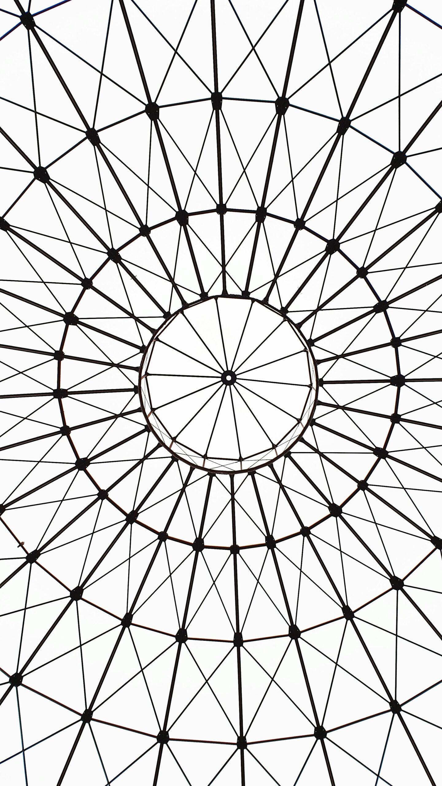 Artistic geometric dome ceiling with intricate lines and patterns in Leipzig, Germany.
