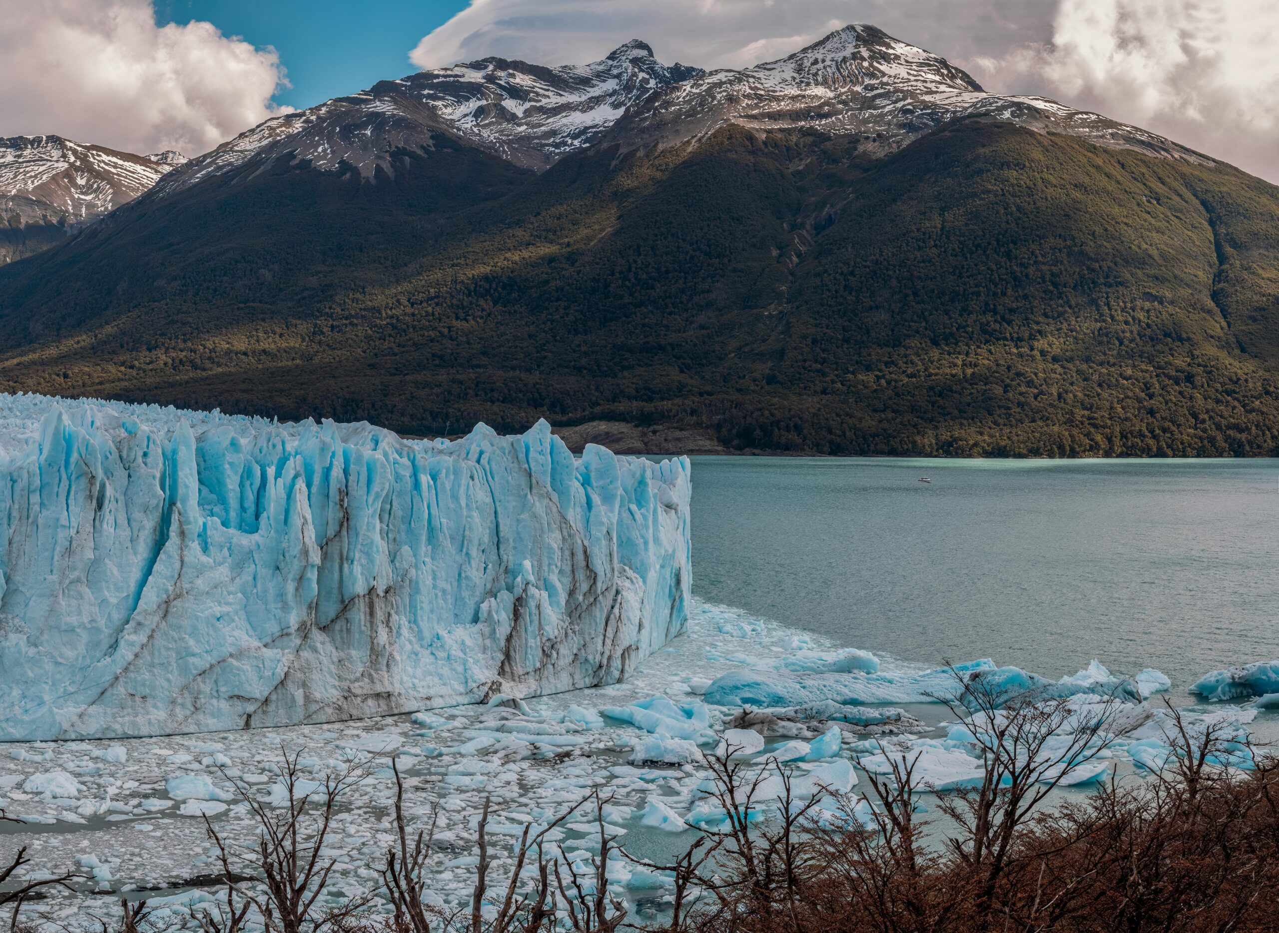 Stunning view of the Perito Moreno Glacier in Los Glaciares National Park, Patagonia.